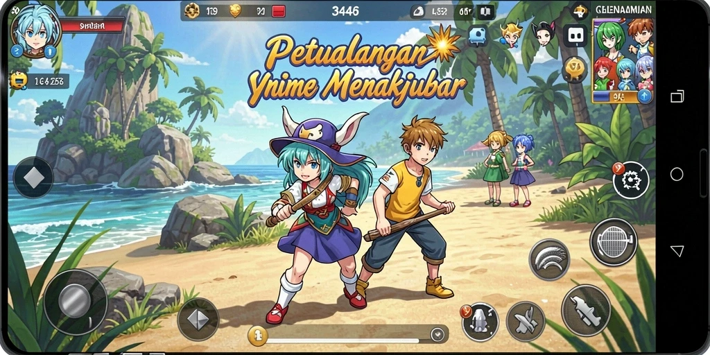 Tampilan gameplay menakjubkan di dunia Anime 3446.