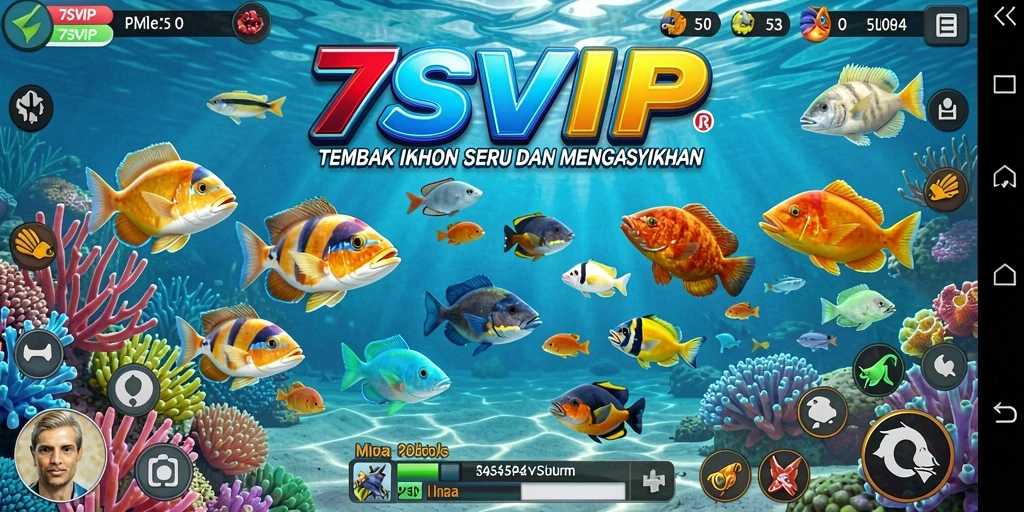 Tampilan gameplay seru dalam permainan Tembak Ikan 7SVIP.
