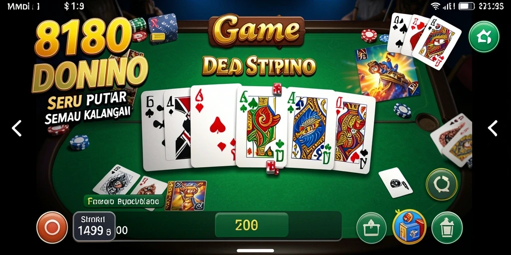 Tampilan gameplay seru di aplikasi Domino 8180.
