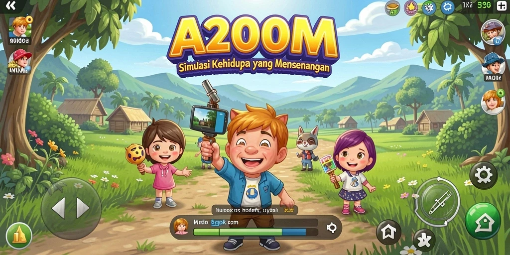 Gameplay A200M dengan grafis memukau dan interaksi karakter.