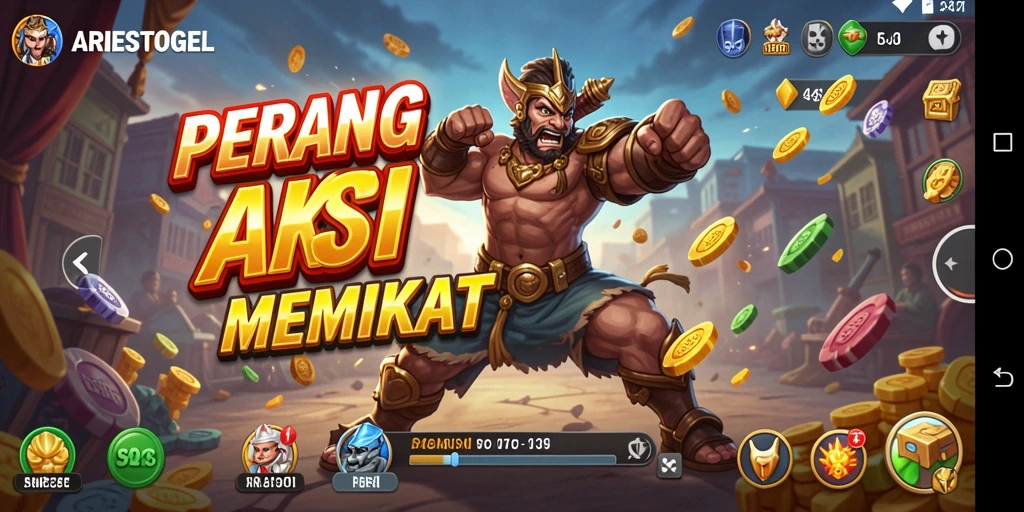 Tampilan aksi mendebarkan dalam gameplay ARIESTOGEL.