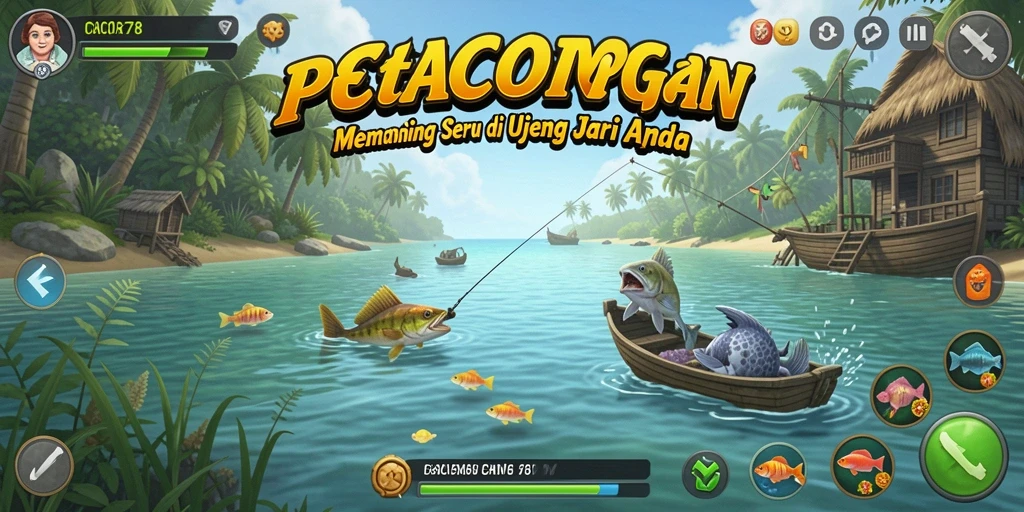 Tampilan gameplay CACOR78 yang mendebarkan saat menangkap ikan.