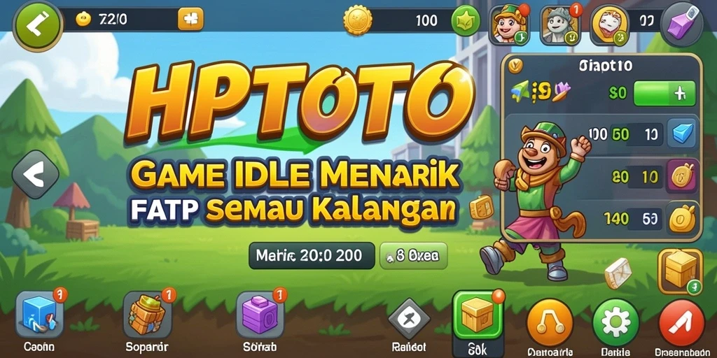 Screenshot gameplay HPTOTO yang menunjukkan kemajuan dalam dunia Idle.