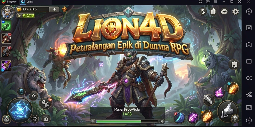 Screenshot gameplay LION4D menampilkan aksi pertarungan yang seru.