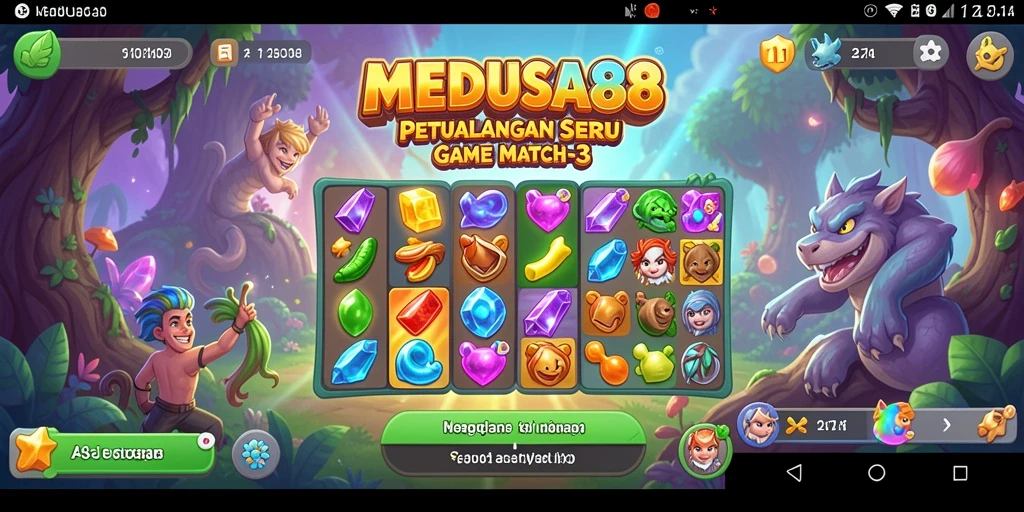 Tangkapan layar menunjukkan gameplay seru MEDUSA88 dengan kombinasi warna yang menarik.