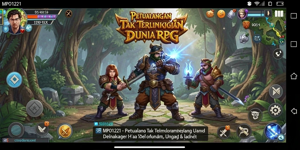 Tampilan gameplay MPO1221 yang mendebarkan saat pertarungan RPG.