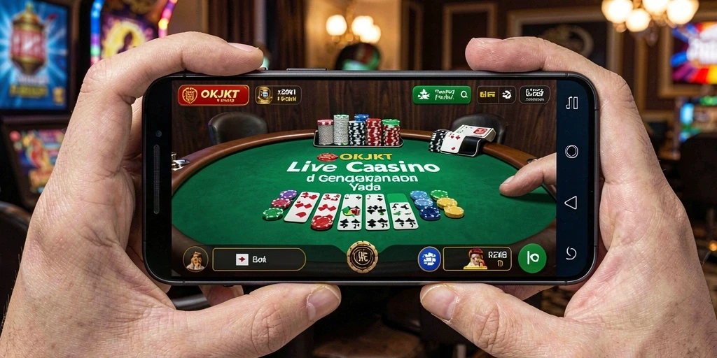 Tampilan gameplay Live Casino yang mendebarkan di OKJKT.
