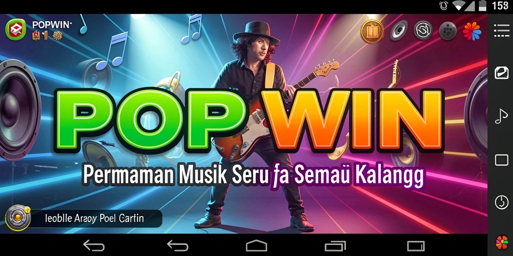 Screenshot gameplay dari POPWIN yang menunjukkan keseruan permainan Musik.
