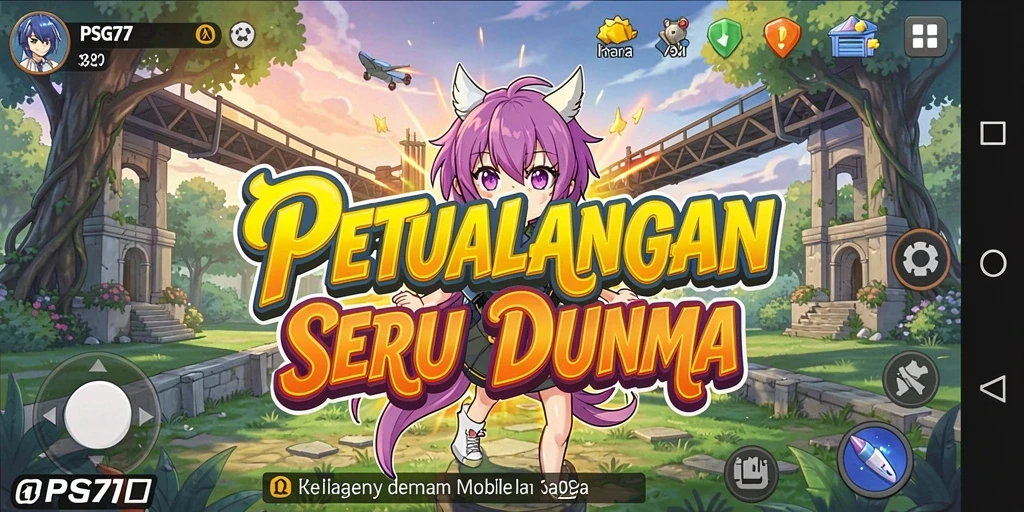 Screenshot menampilkan aksi seru dalam gameplay PSG77 dengan karakter anime.