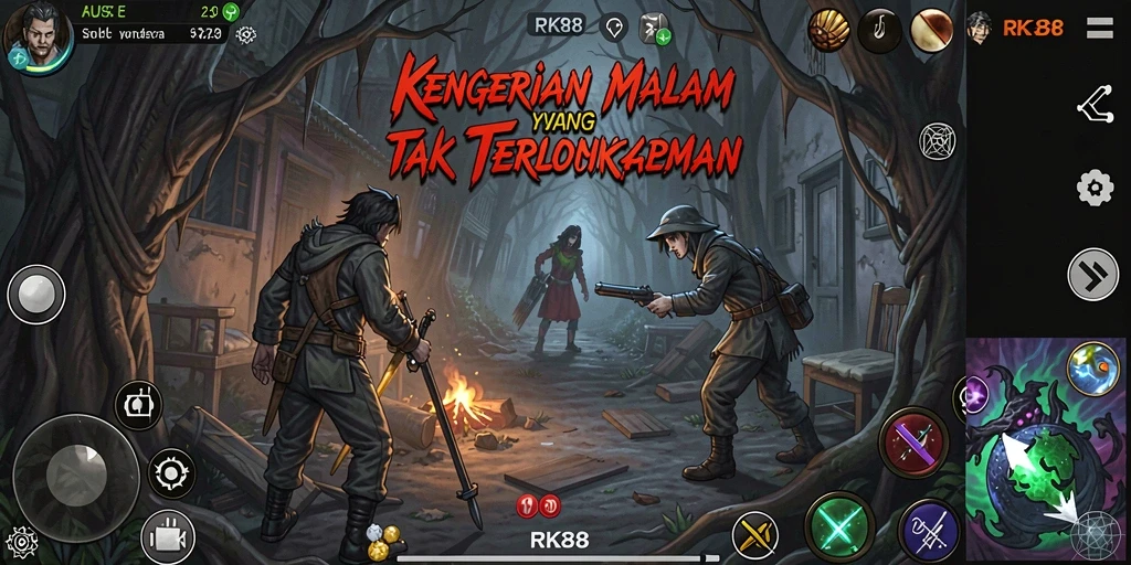 Screenshot menampilkan gameplay menegangkan dengan atmosfer Horror yang mencekam.