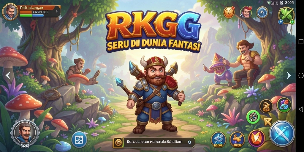Tangkapan layar gameplay RKGG menampilkan aksi menjelajahi dunia fantasi.