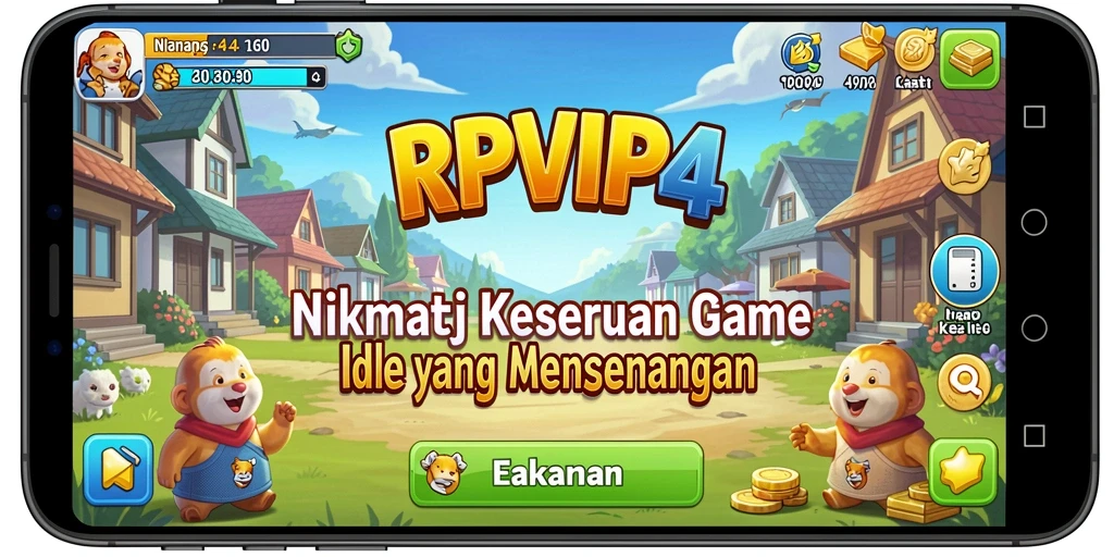 Tampilan gameplay RPVIP4 dengan elemen game Idle yang menarik.
