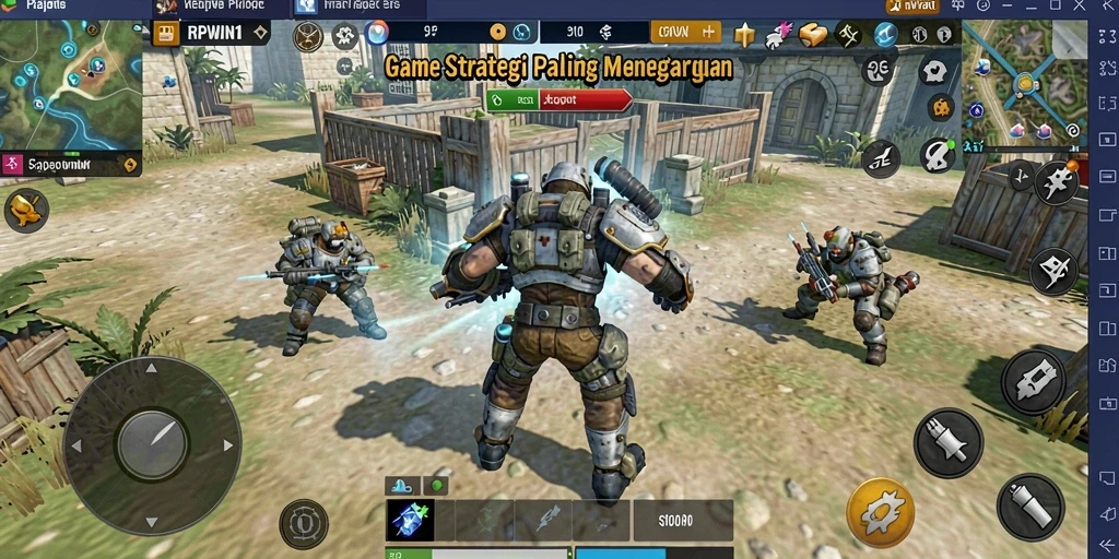 Tampilan gameplay menegangkan dari RPWIN1 dengan strategi dan taktik optimasi.