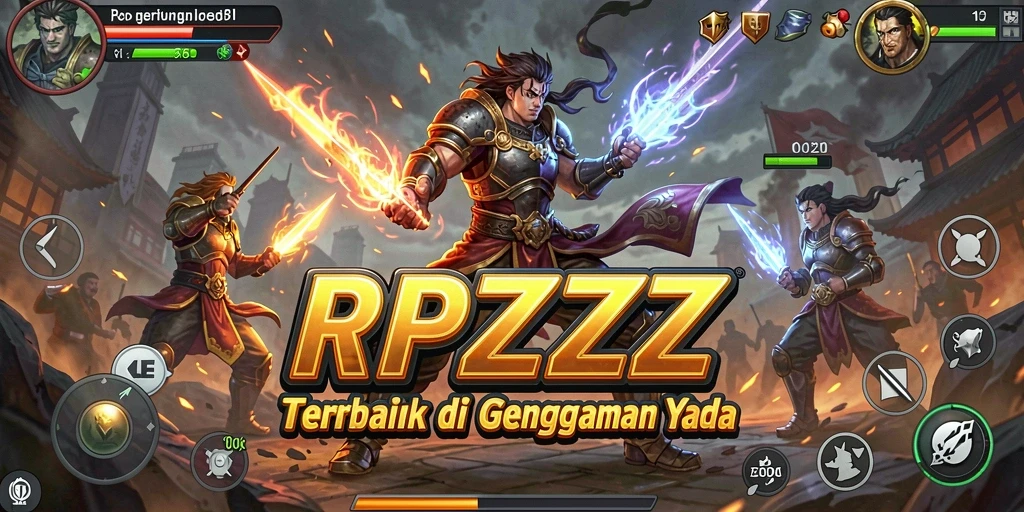 Tampilan gameplay seru dalam RPZZZ saat karakter bertarung.
