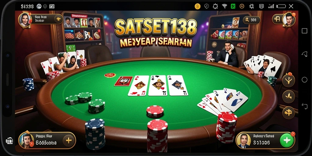 Tampilan gameplay SATSET138 yang menegangkan saat bermain Poker.