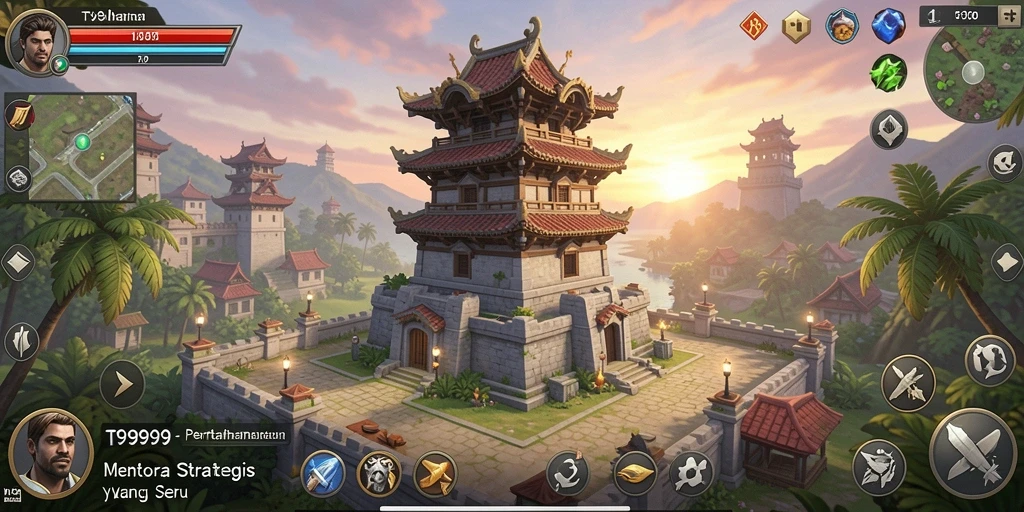 Tampilan gameplay seru dalam T9999 Tower Defense.