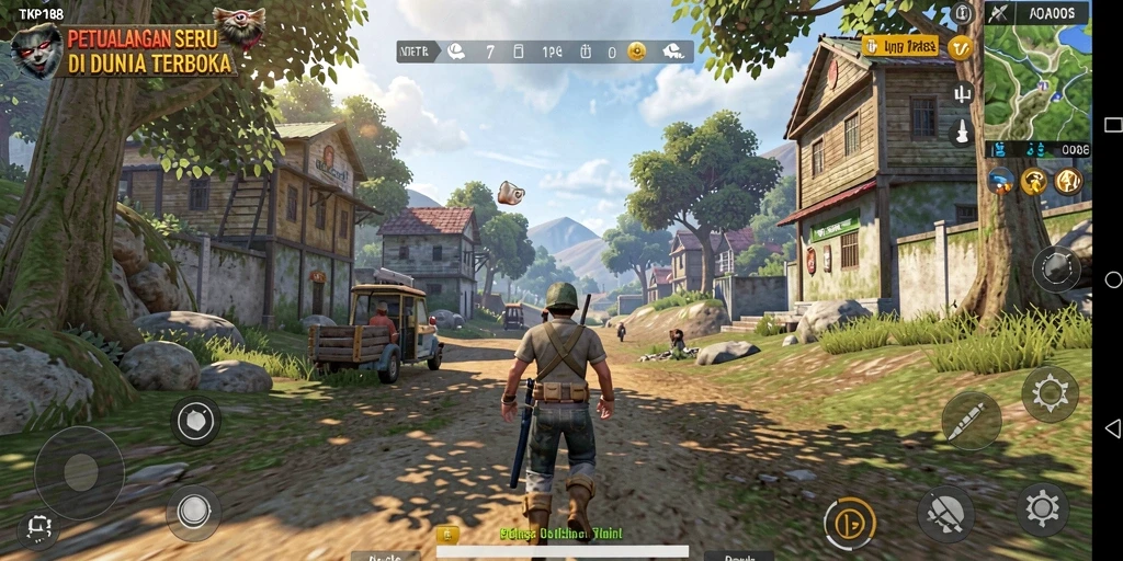 Tangkapan layar yang menunjukkan gameplay seru TKP188 di dunia terbuka.