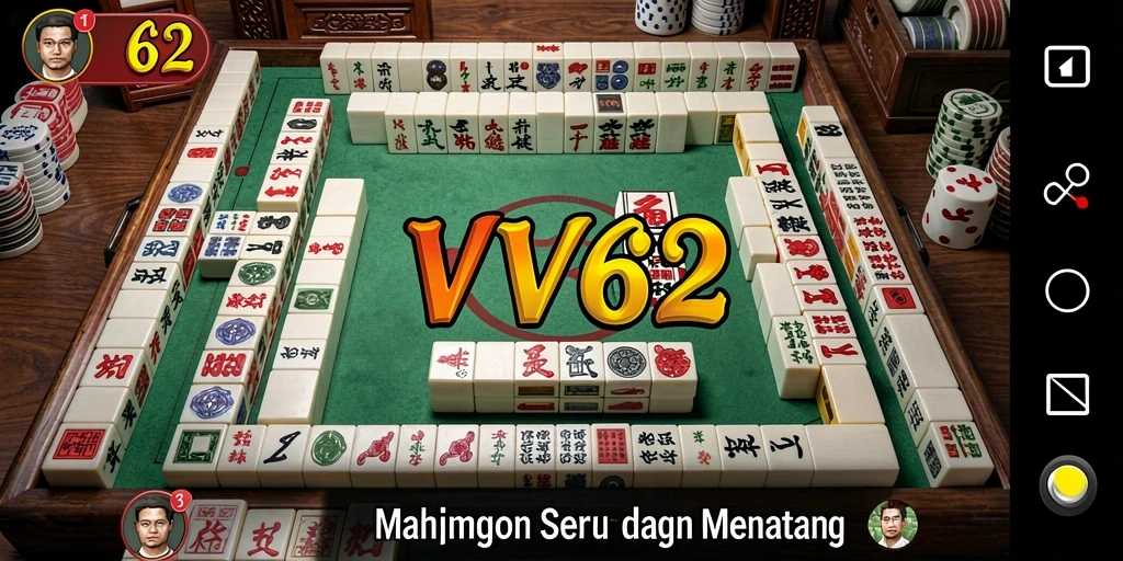 Screenshot dari gameplay Mahjong yang menarik dan menantang di VV62.