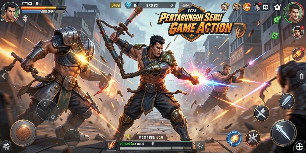 Tampilan gameplay YY123 yang menegangkan dan penuh aksi.