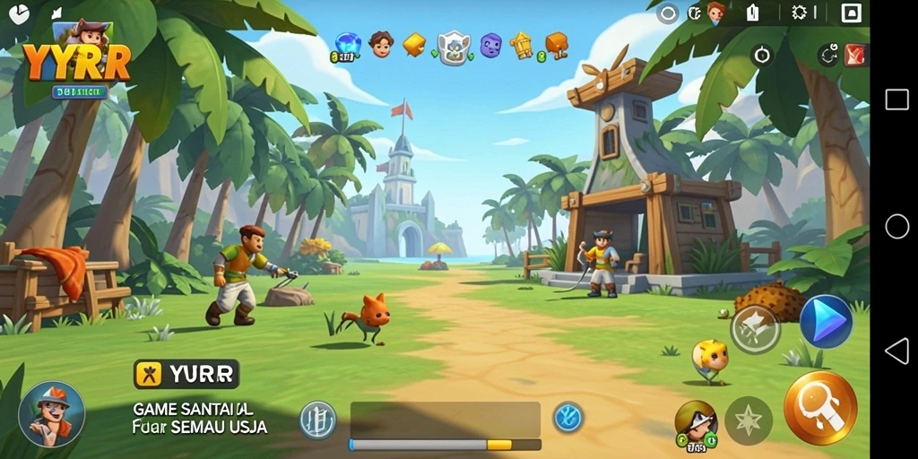 Tangkapan layar gameplay lucu dari YYRR yang membuat ketagihan.