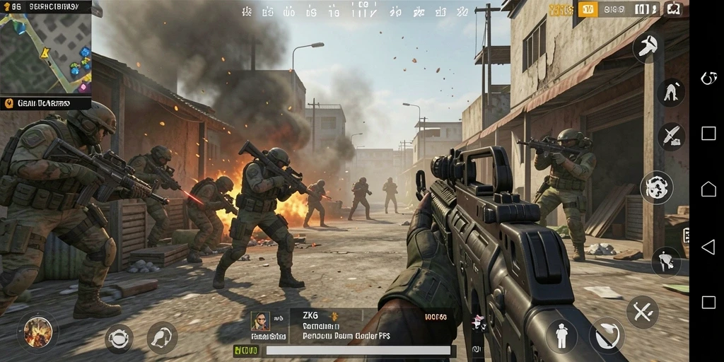 Tampilan gameplay ZK6 menampilkan aksi tembak-menembak yang seru dan intens.
